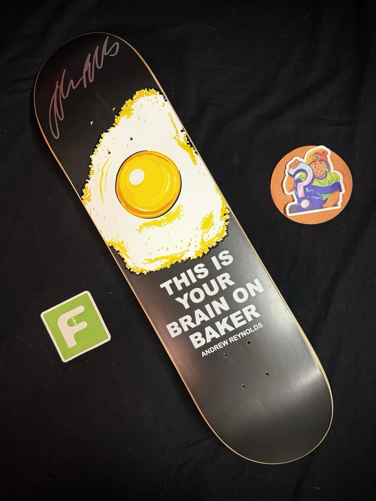 Signed Andrew Reynolds Any Questions Autographed Baker Skateboard Deck