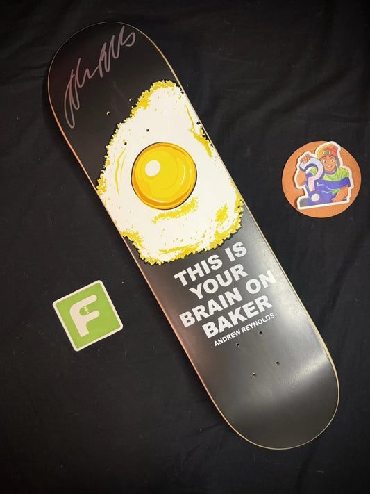 Signed Andrew Reynolds Any Questions Autographed Baker Skateboard Deck