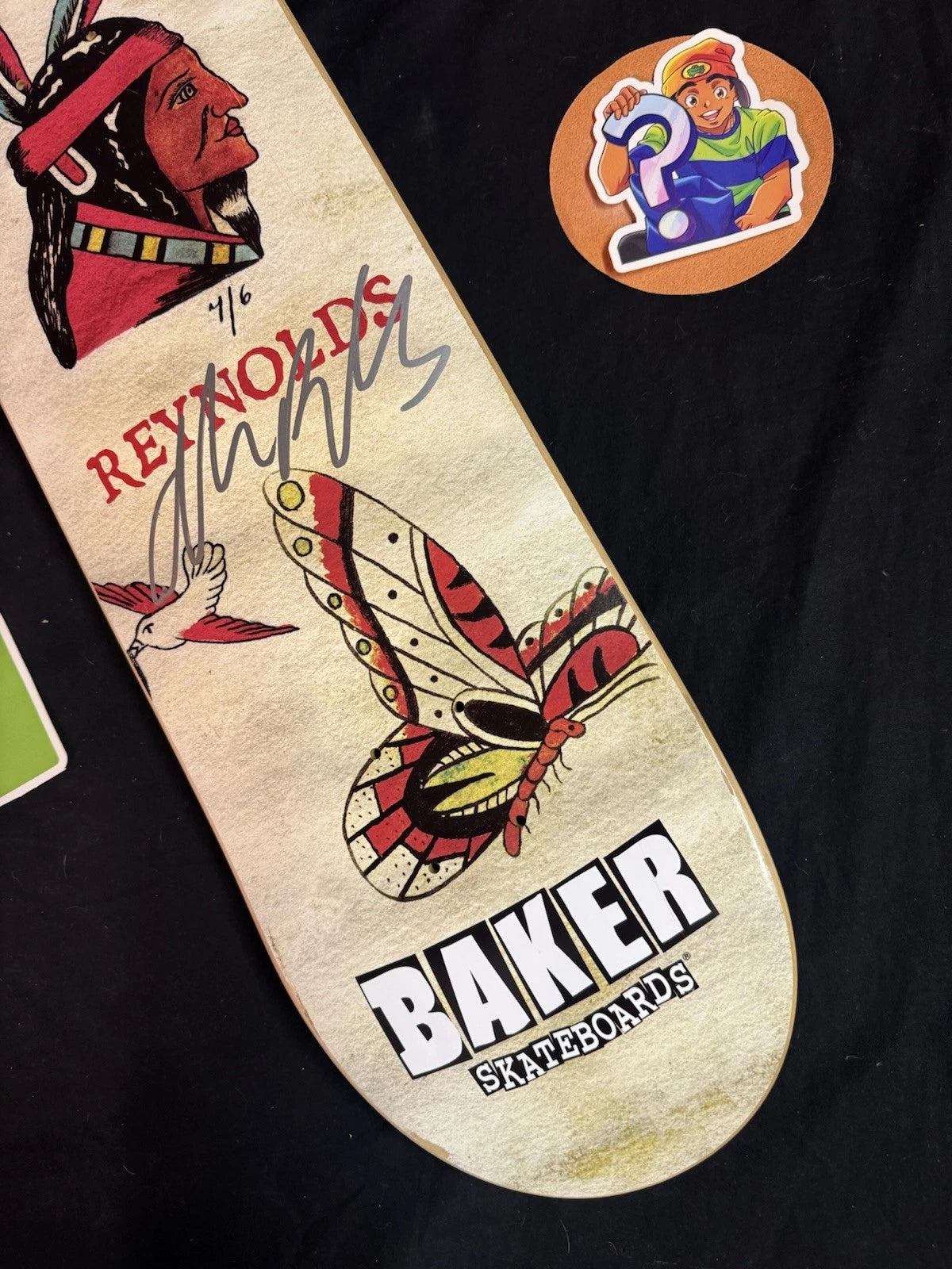 Signed Andrew Reynolds Tattoo Artist Chief Autographed Baker Skateboard Deck