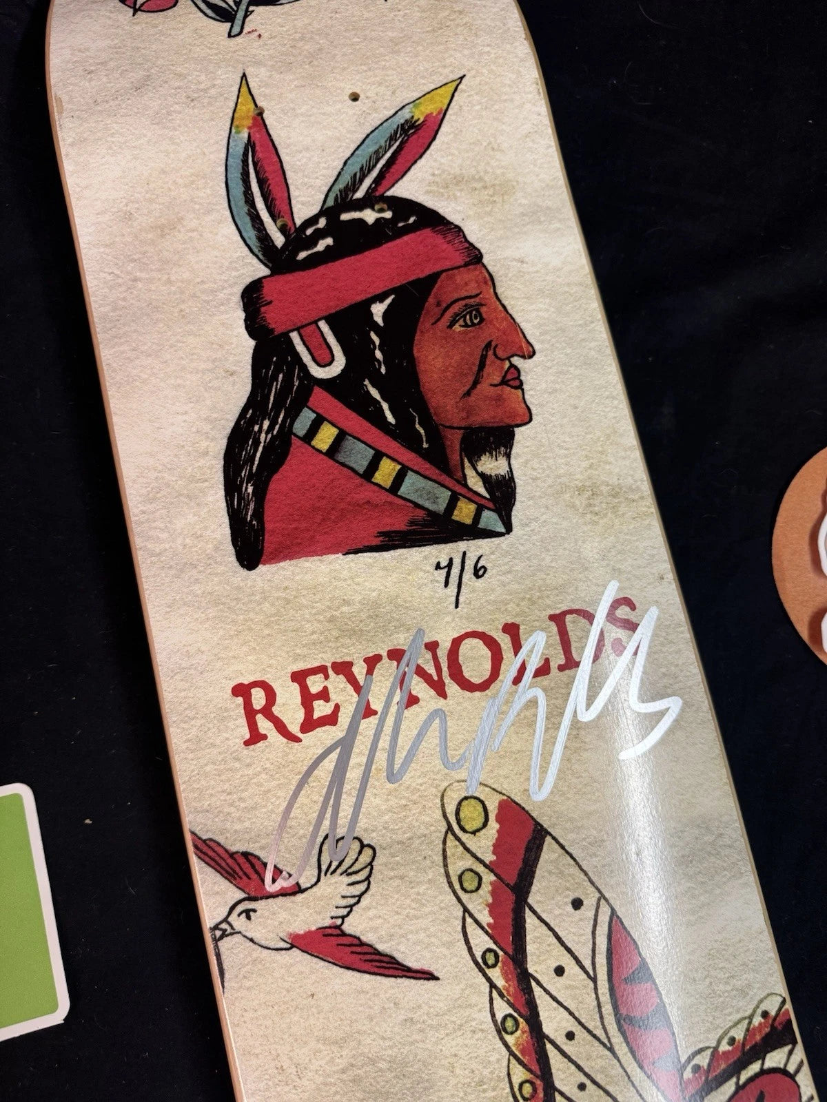Signed Andrew Reynolds Tattoo Artist Chief Autographed Baker Skateboard Deck