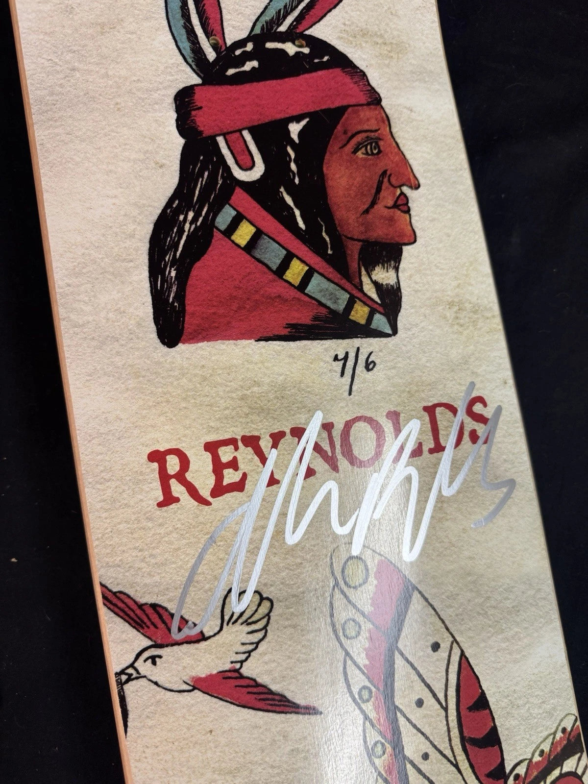 Signed Andrew Reynolds Tattoo Artist Chief Autographed Baker Skateboard Deck