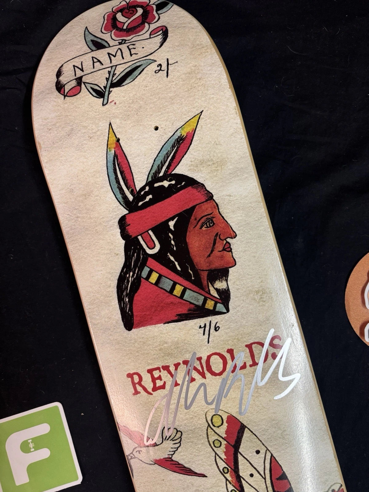 Signed Andrew Reynolds Tattoo Artist Chief Autographed Baker Skateboard Deck