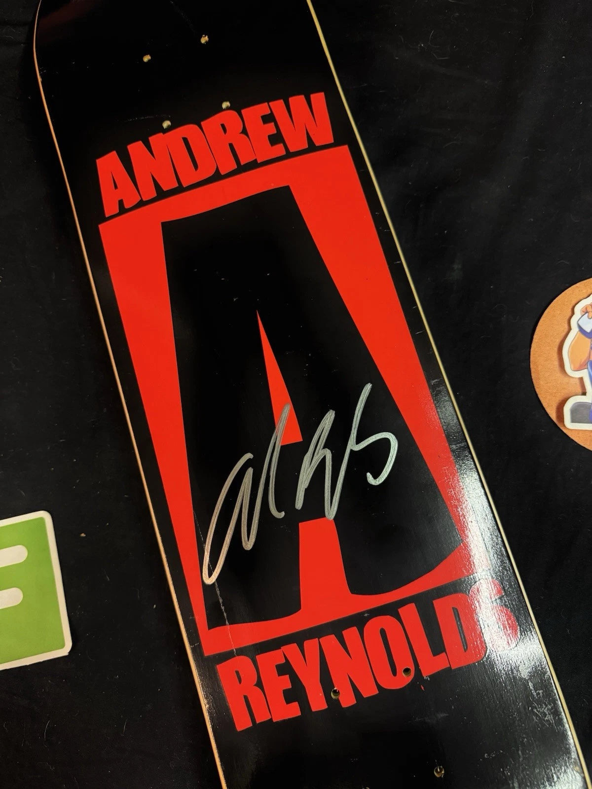 Signed Andrew Reynolds Red Black A Logo Autographed Baker Skateboard Deck