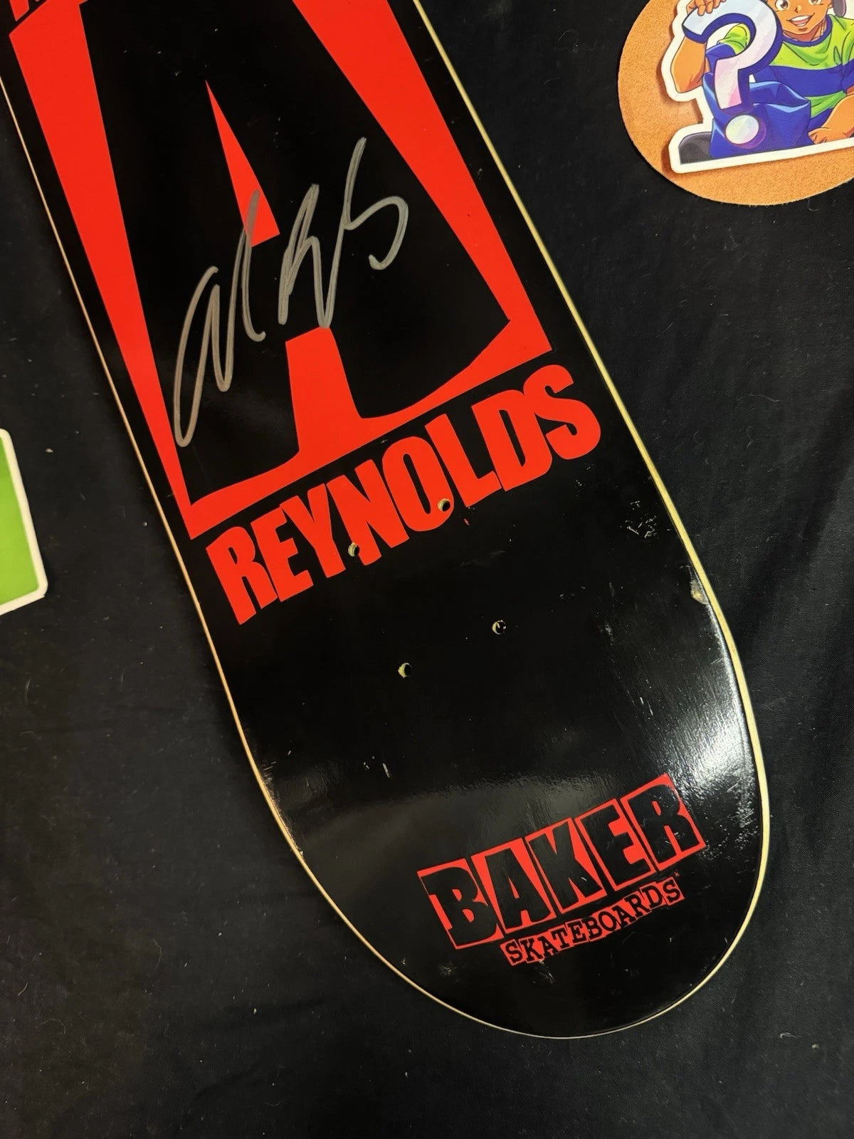 Signed Andrew Reynolds Red Black A Logo Autographed Baker Skateboard Deck