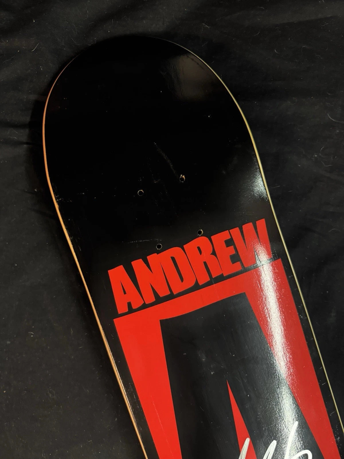 Signed Andrew Reynolds Red Black A Logo Autographed Baker Skateboard Deck