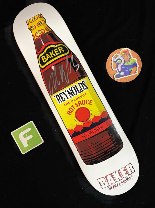 Signed Andrew Reynolds Hot Sauce Autographed Baker Skateboard Deck