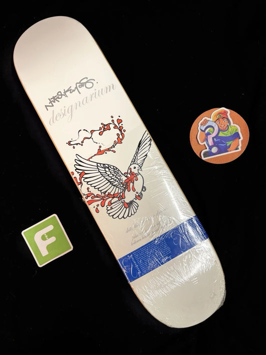 Signed Natas Kaupas Designarium White Dove Autographed Skateboard Deck