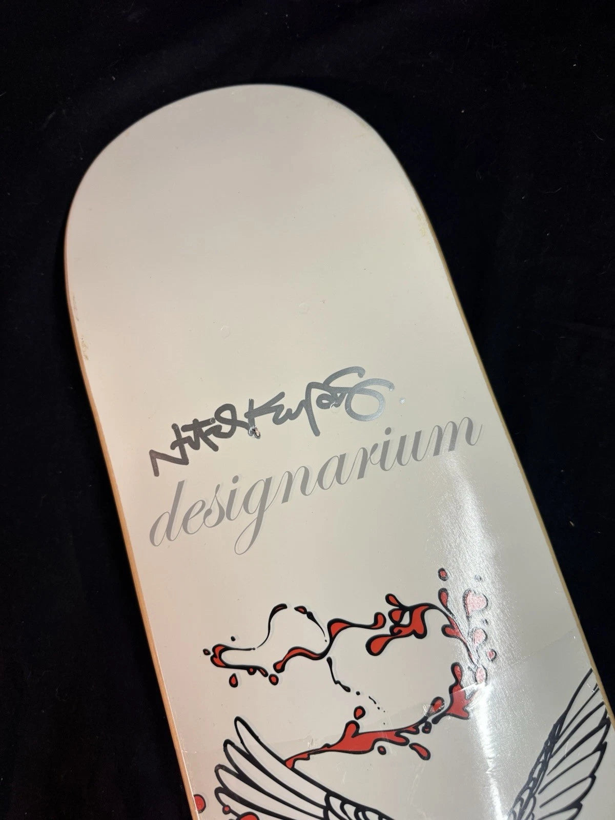 Signed Natas Kaupas Designarium White Dove Autographed Skateboard Deck