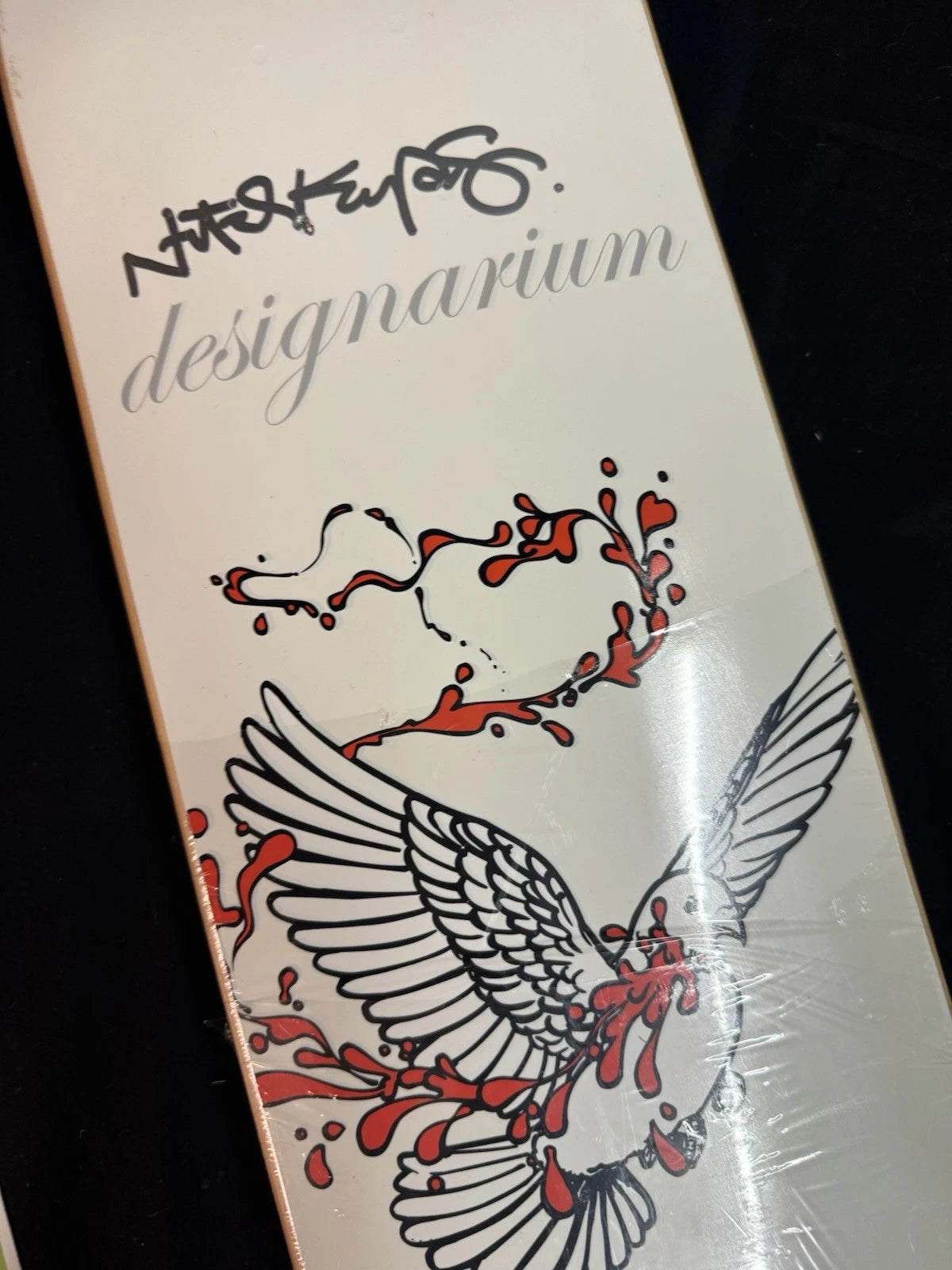 Signed Natas Kaupas Designarium White Dove Autographed Skateboard Deck