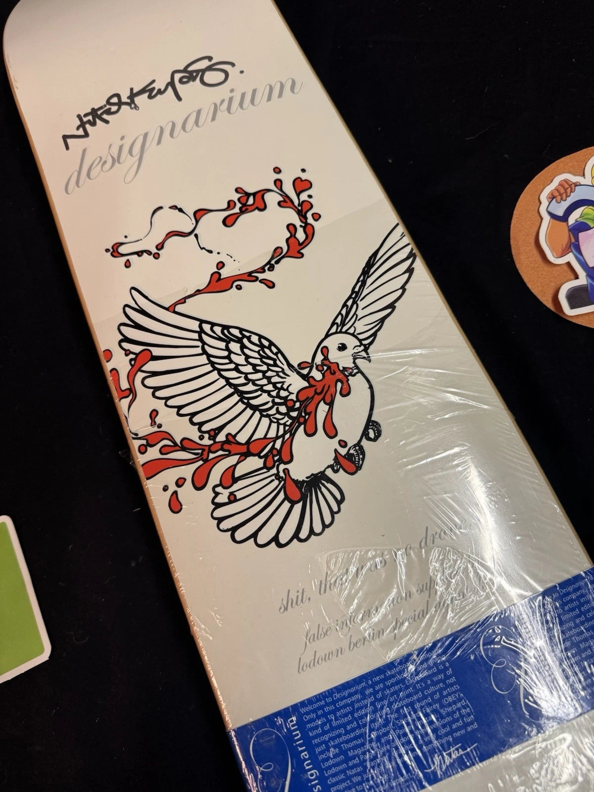 Signed Natas Kaupas Designarium White Dove Autographed Skateboard Deck