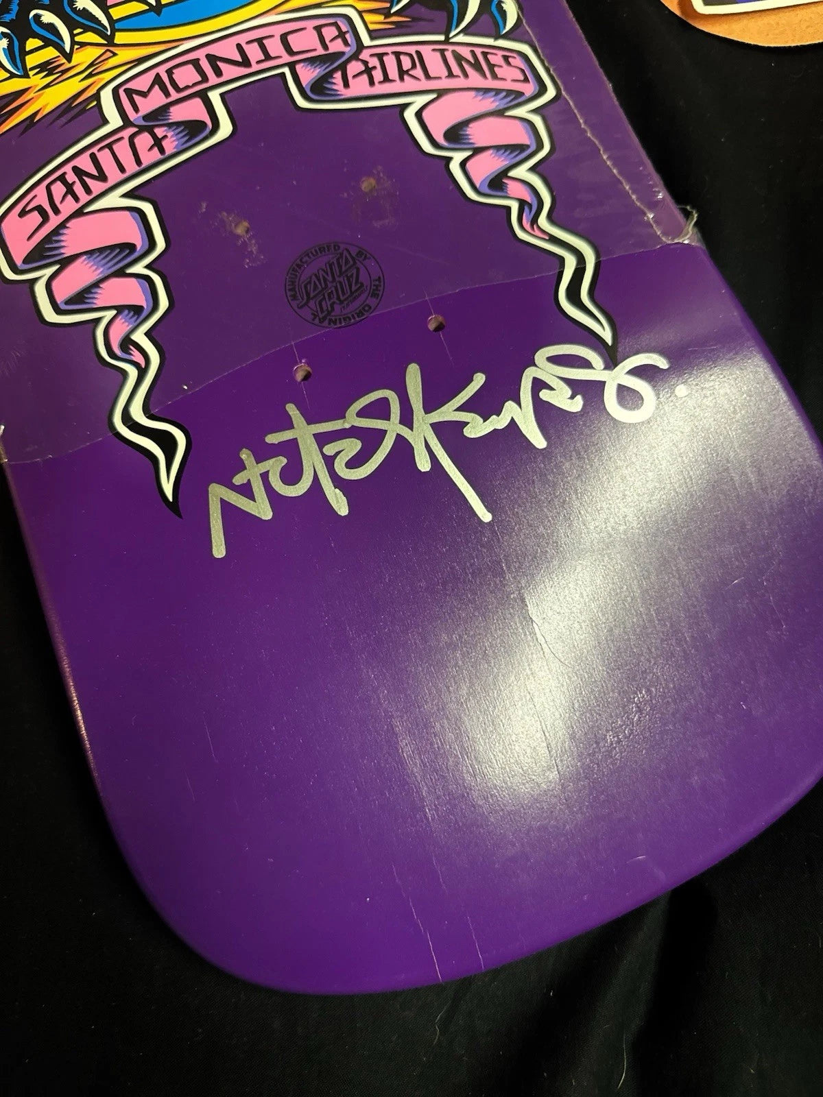 Signed Natas Kaupas Flocked Garfield SMA Autographed Skateboard Deck