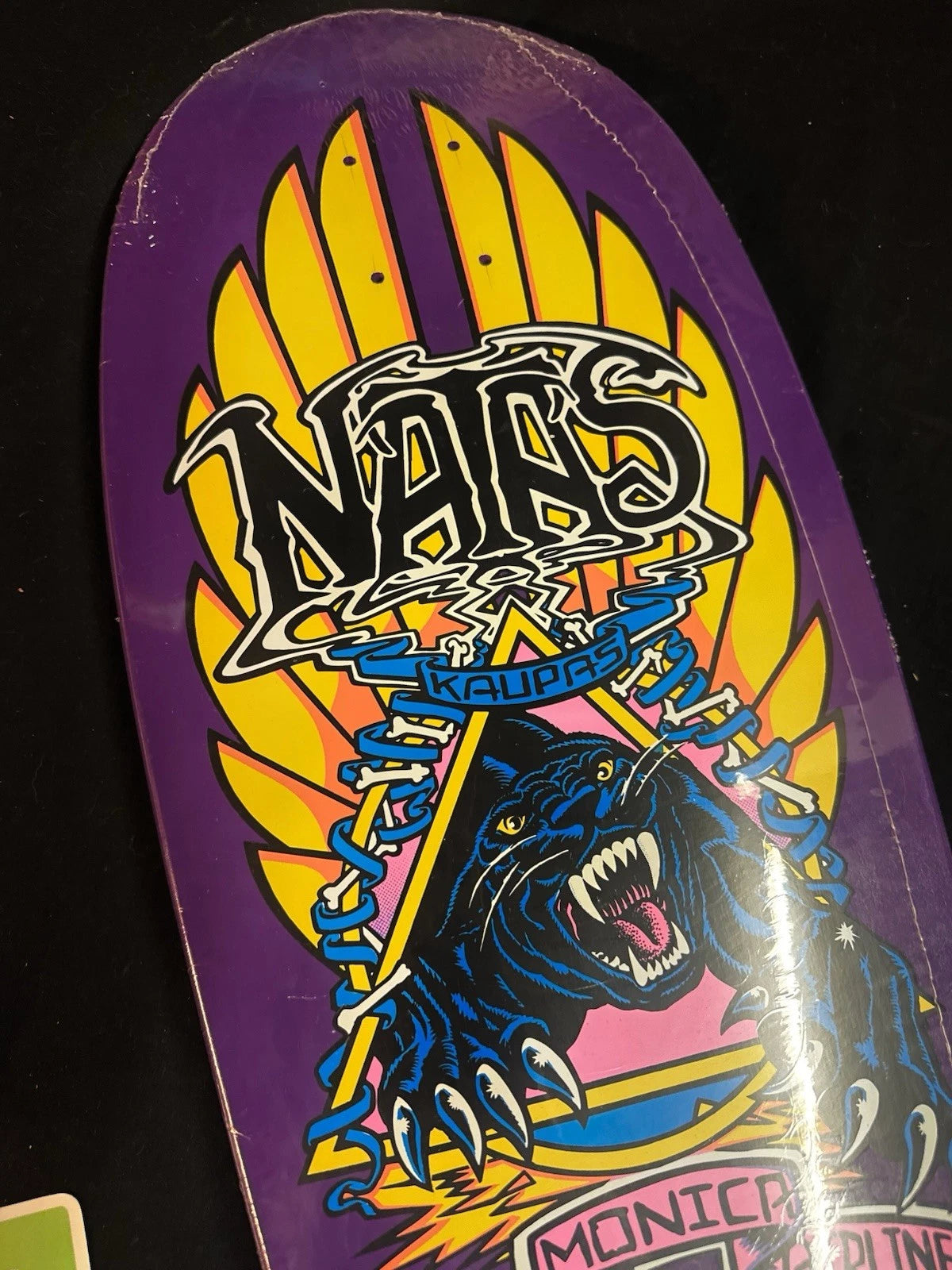 Signed Natas Kaupas Flocked Garfield SMA Autographed Skateboard Deck