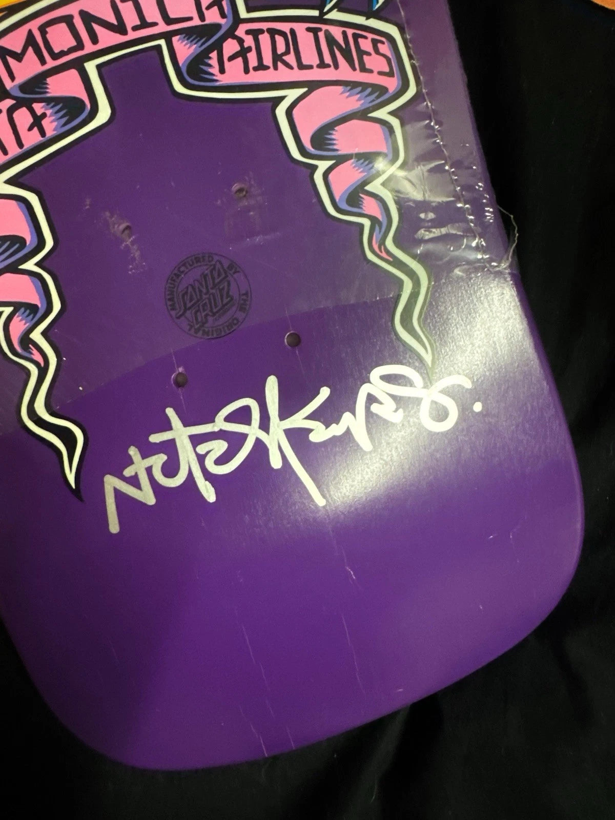 Signed Natas Kaupas Flocked Garfield SMA Autographed Skateboard Deck