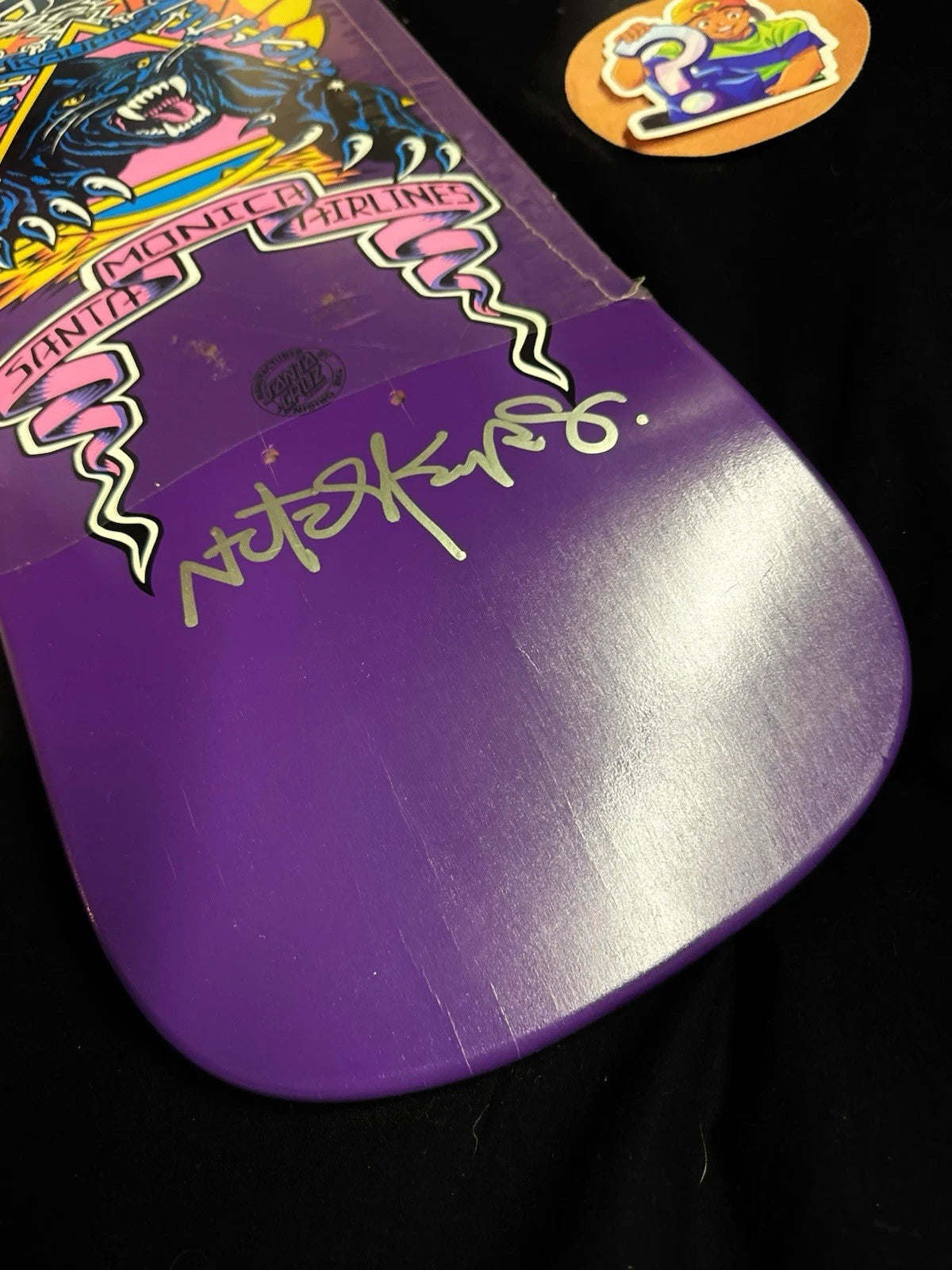 Signed Natas Kaupas Flocked Garfield SMA Autographed Skateboard Deck