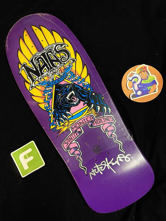 Signed Natas Kaupas Flocked Garfield SMA Autographed Skateboard Deck