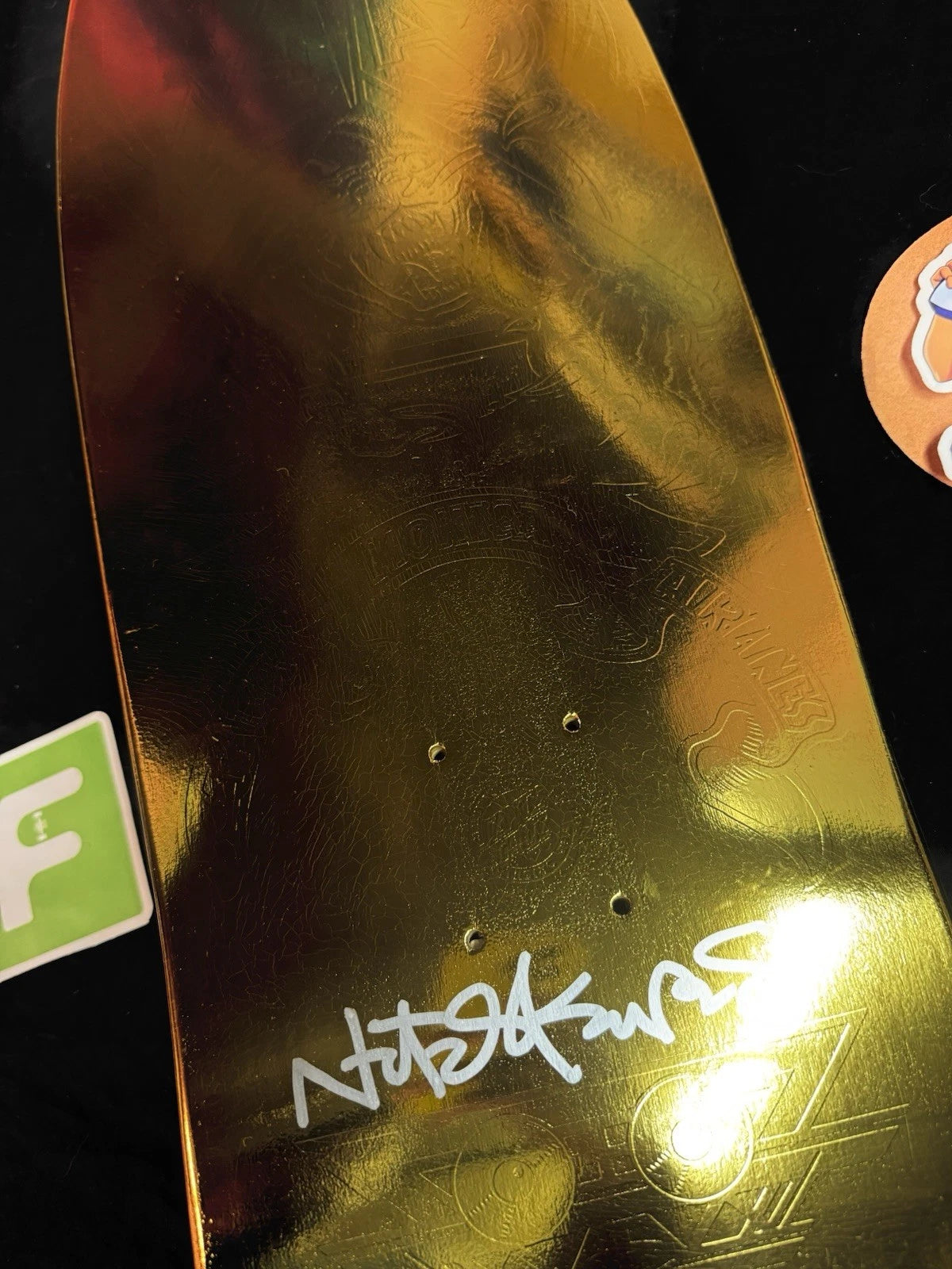 Signed Natas Kaupas Gold Foil Panther Blind Bag Autographed Skateboard Deck
