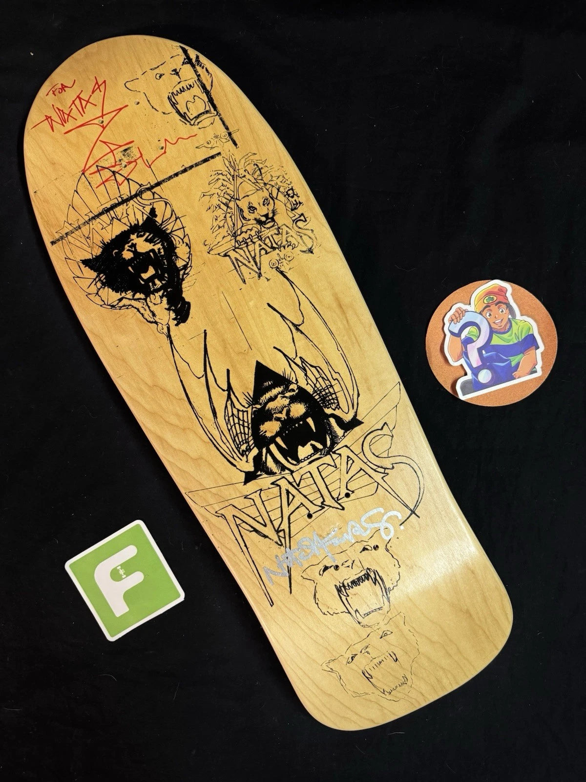 Signed Natas Kaupas Wes Humpston Designarium Autographed Skateboard Deck