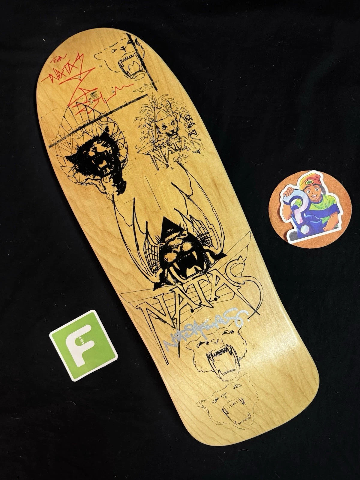 Signed Natas Kaupas Wes Humpston Designarium Autographed Skateboard Deck