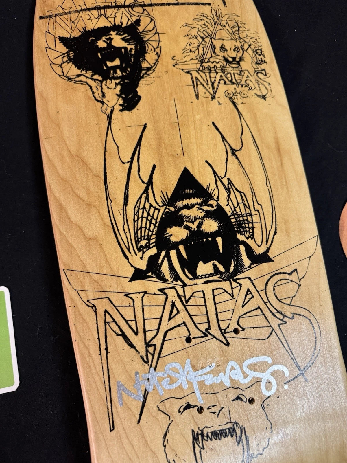 Signed Natas Kaupas Wes Humpston Designarium Autographed Skateboard Deck