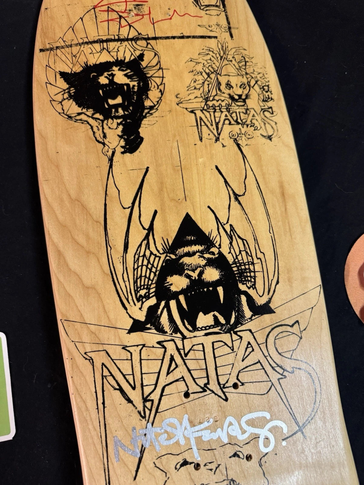 Signed Natas Kaupas Wes Humpston Designarium Autographed Skateboard Deck