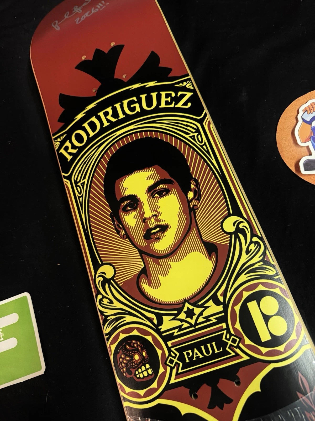 Signed Paul Rodriguez Shepard Fairey Plan B Autographed Skateboard Deck