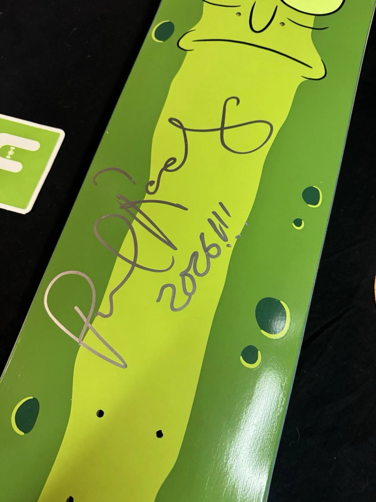 Signed Paul Rodriguez Pickle Rick And Morty Autographed Primitive Skateboard Deck