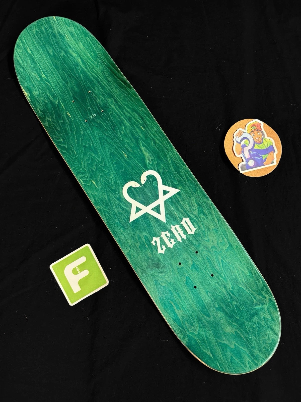 Signed Bam Margera Green Blood Drip Autographed Zero Skateboard Deck