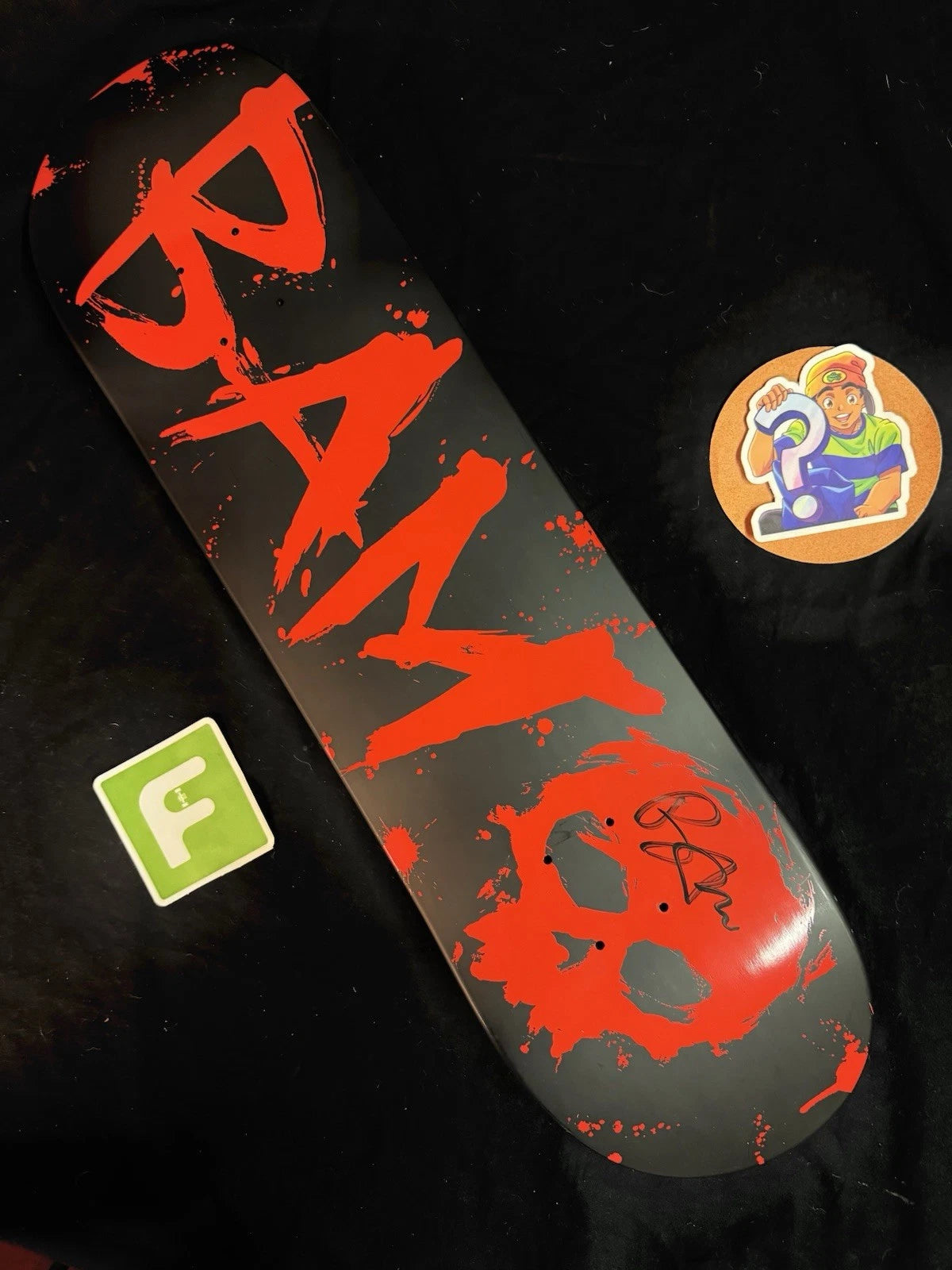 Signed Bam Margera Black Dip Red Skull Limited Autographed Zero Skateboard Deck