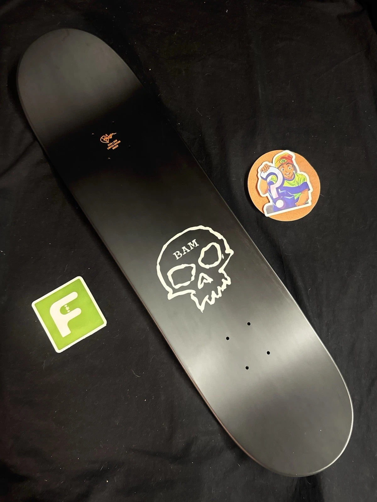 Signed Bam Margera Black Full Dip Skull Limited Autographed Zero Skateboard Deck