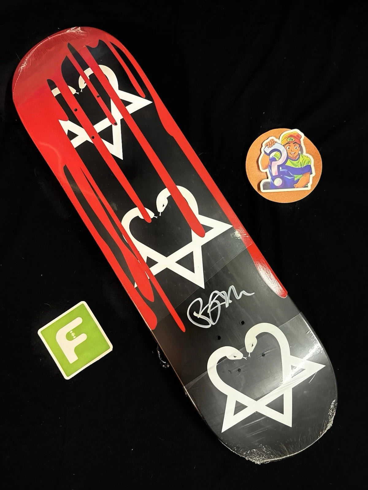 Signed Bam Margera Black Blood Drip Autographed Zero Skateboard Deck