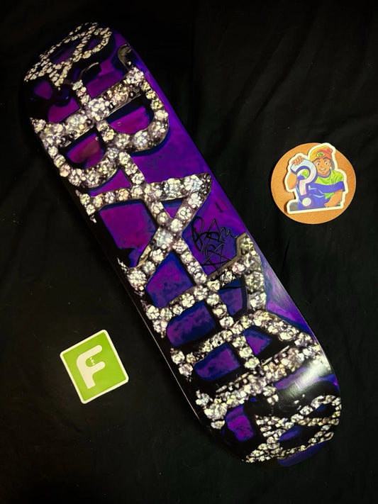 Signed Bam Margera Black Dip Purple Diamond Grills HIM Autographed Skateboard Deck
