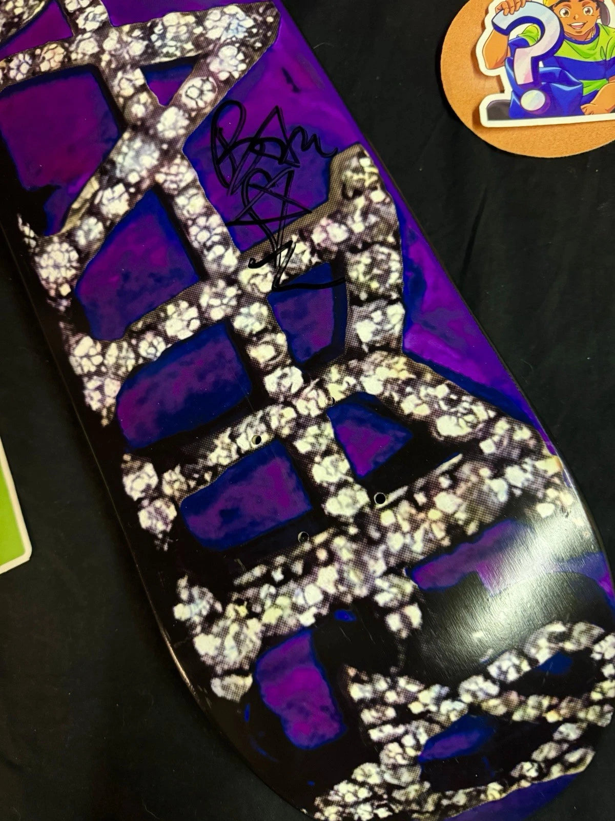 Signed Bam Margera Black Dip Purple Diamond Grills HIM Autographed Skateboard Deck