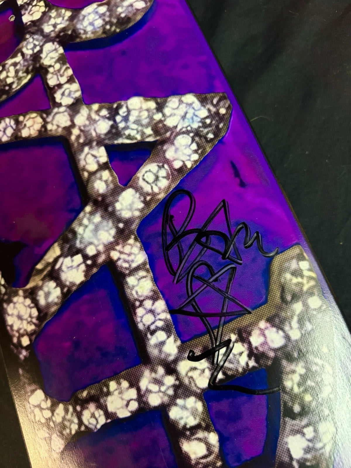 Signed Bam Margera Black Dip Purple Diamond Grills HIM Autographed Skateboard Deck