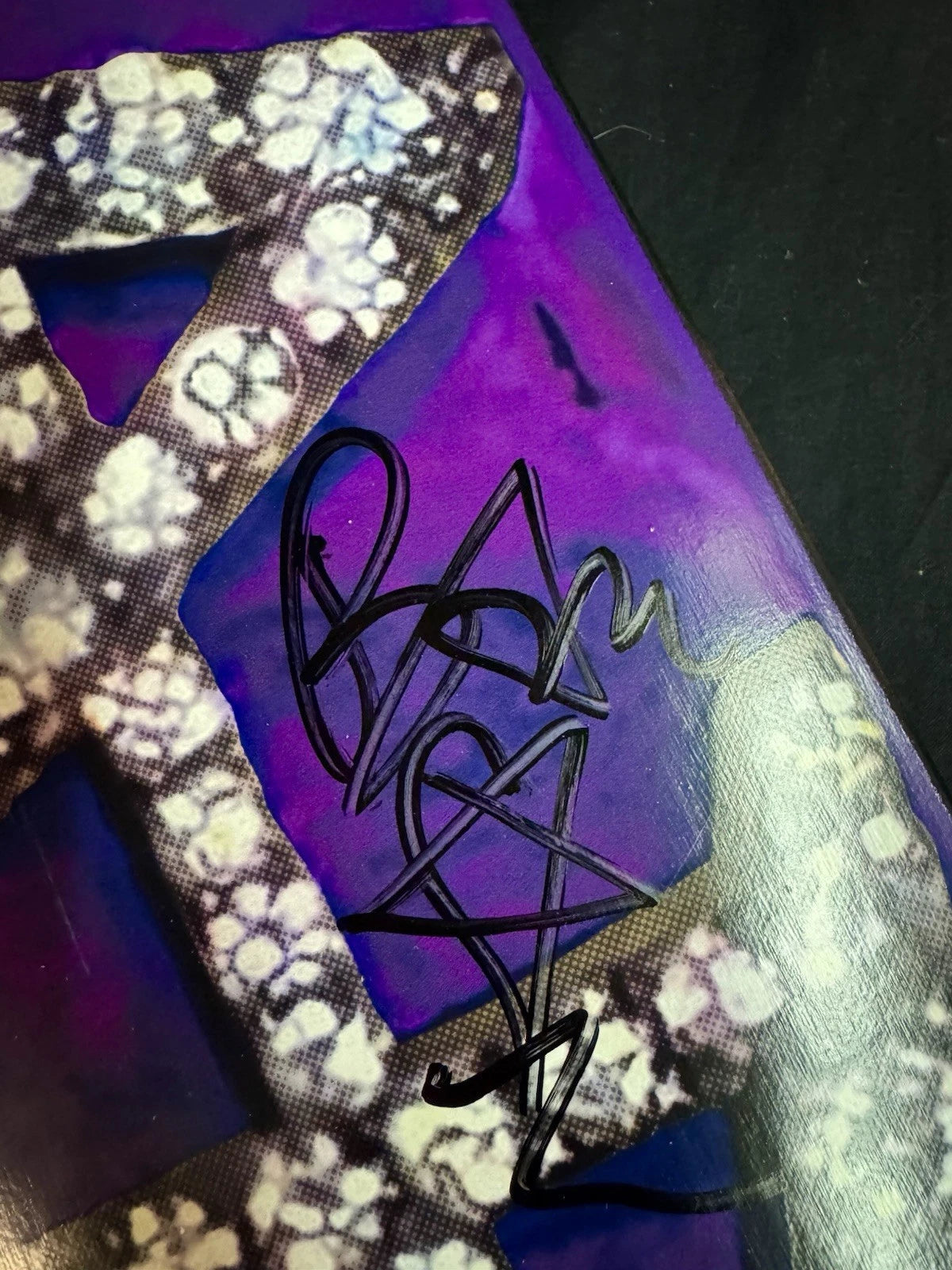 Signed Bam Margera Black Dip Purple Diamond Grills HIM Autographed Skateboard Deck