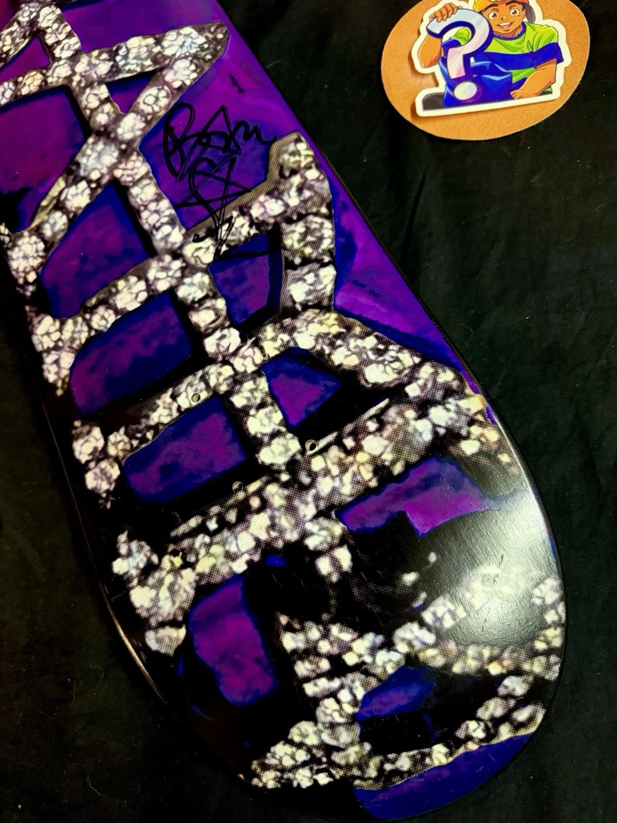 Signed Bam Margera Black Dip Purple Diamond Grills HIM Autographed Skateboard Deck