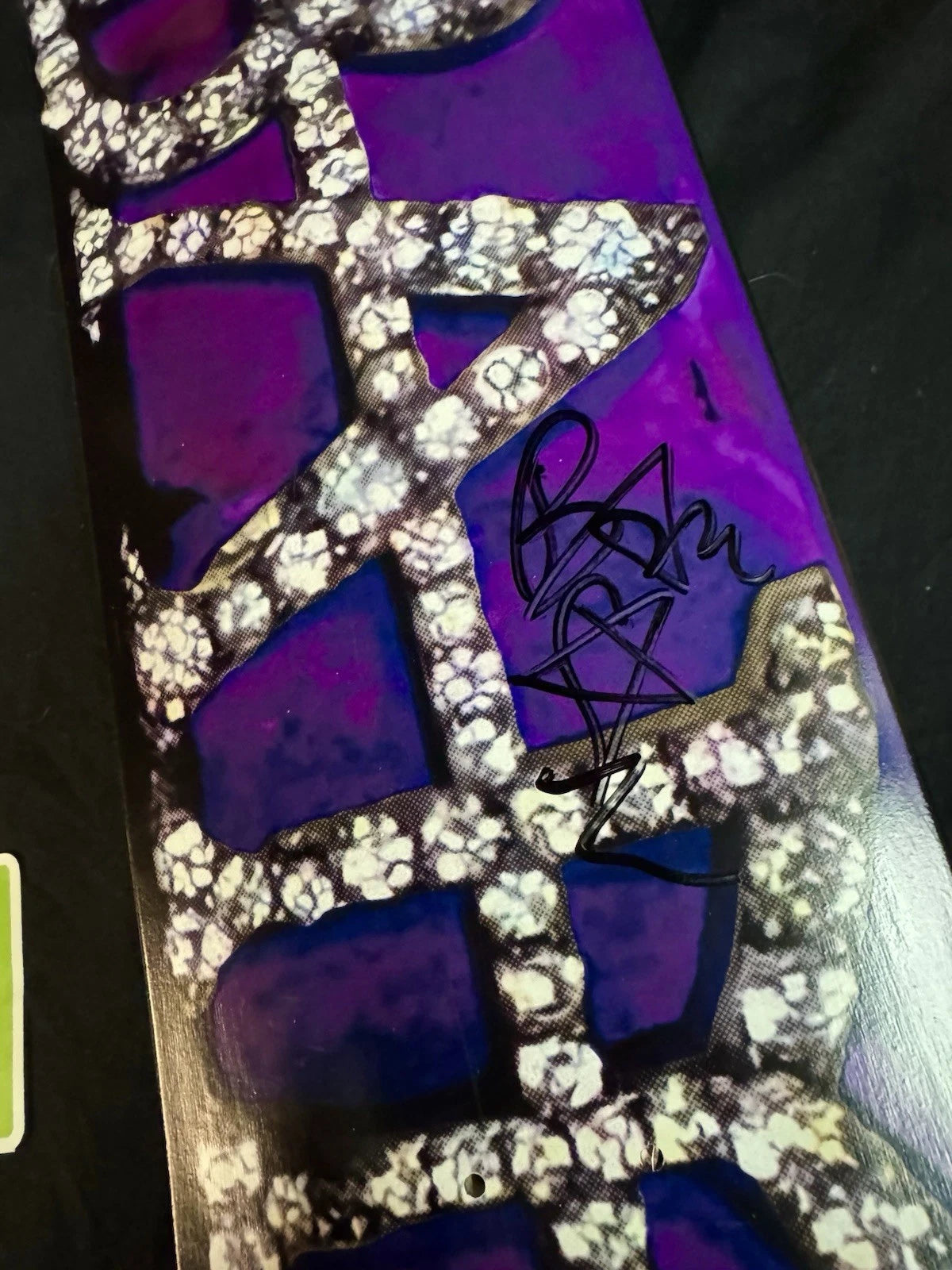 Signed Bam Margera Black Dip Purple Diamond Grills HIM Autographed Skateboard Deck