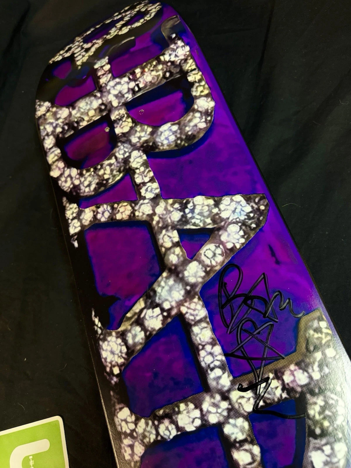 Signed Bam Margera Black Dip Purple Diamond Grills HIM Autographed Skateboard Deck