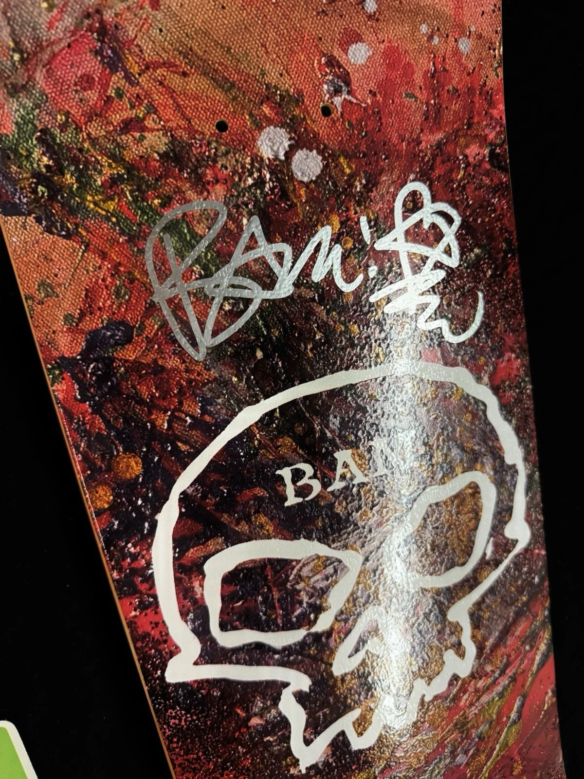 Signed Bam Margera Splattered Skull Limited Zero Autographed Skateboard Deck
