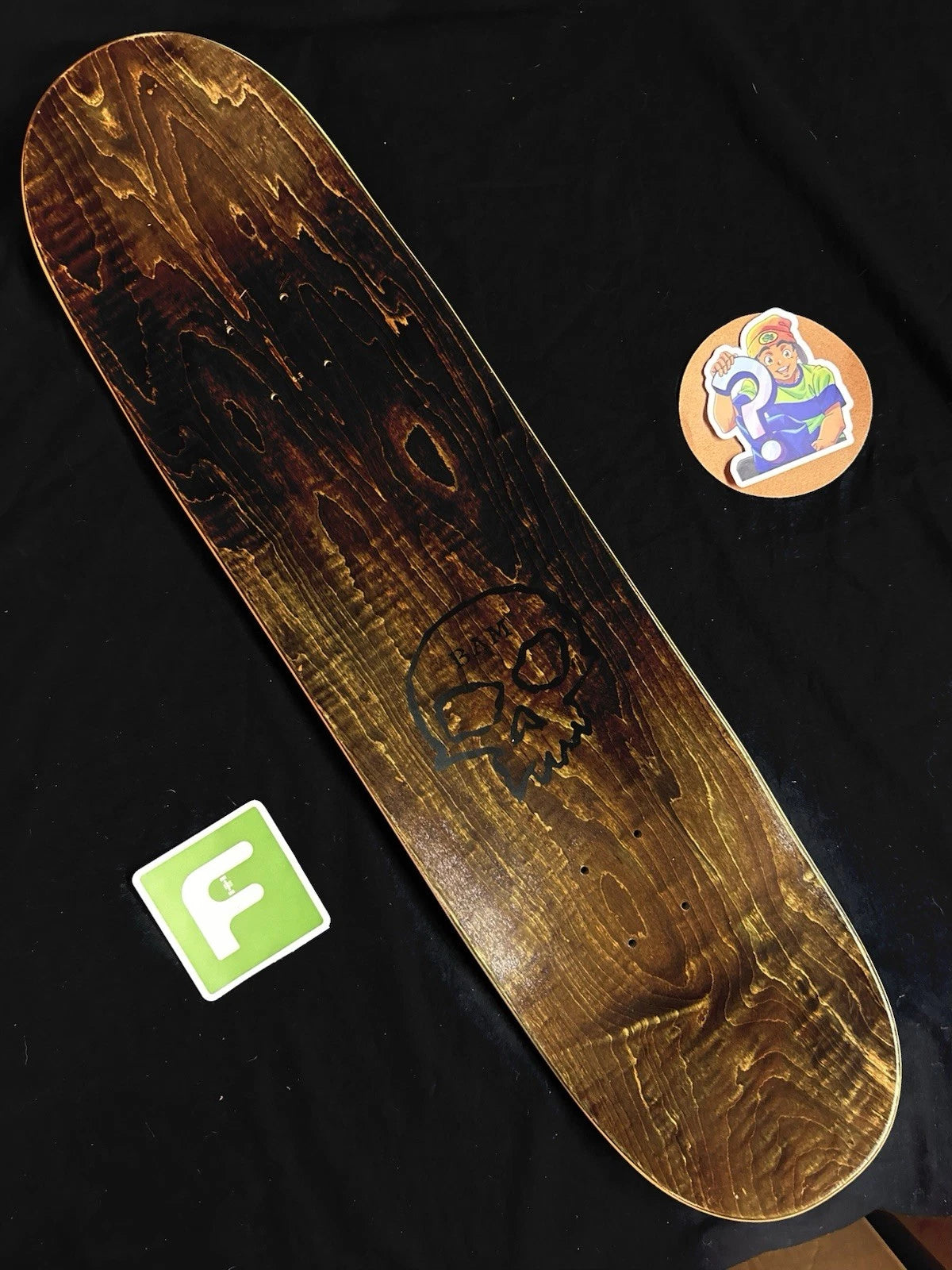 Signed Bam Margera Splattered Skull Limited Zero Autographed Skateboard Deck