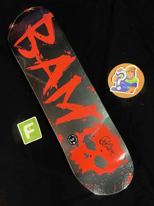 Signed Bam Margera Splatter Red Skull Limited Autographed Zero Skateboard Deck