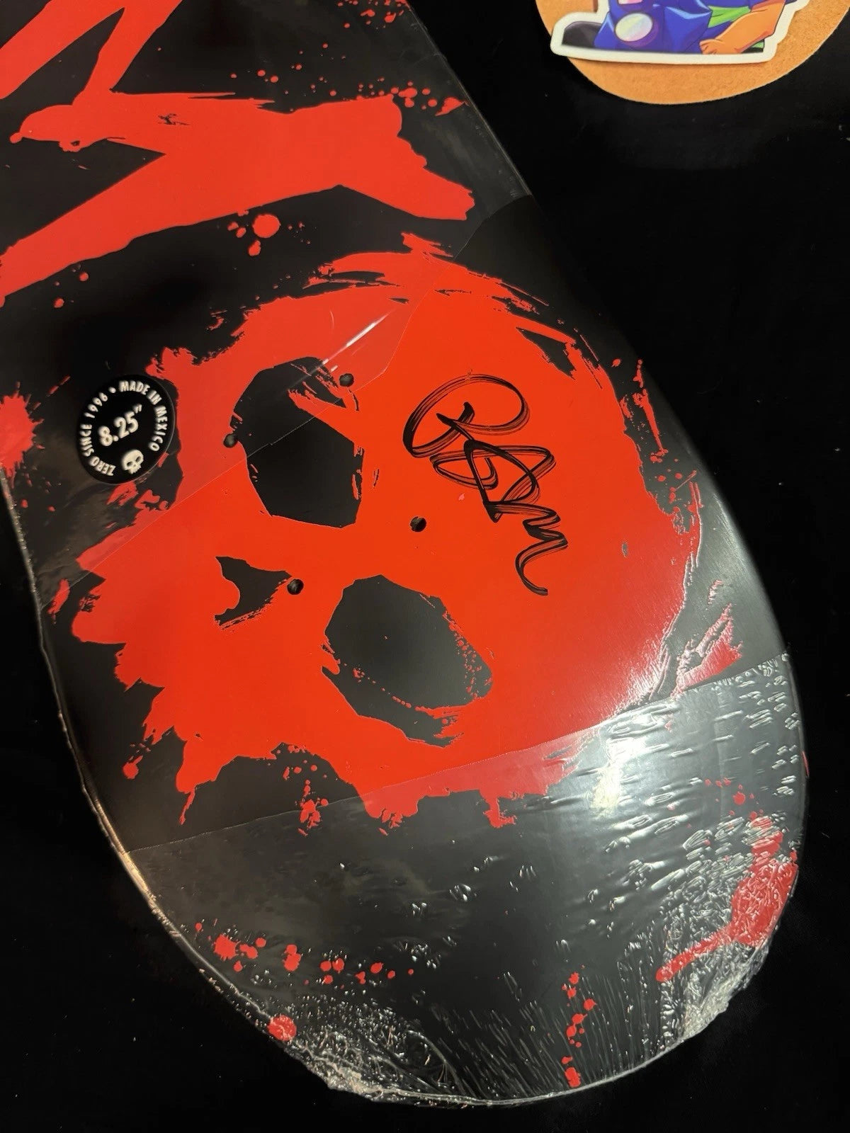 Signed Bam Margera Splatter Red Skull Limited Autographed Zero Skateboard Deck