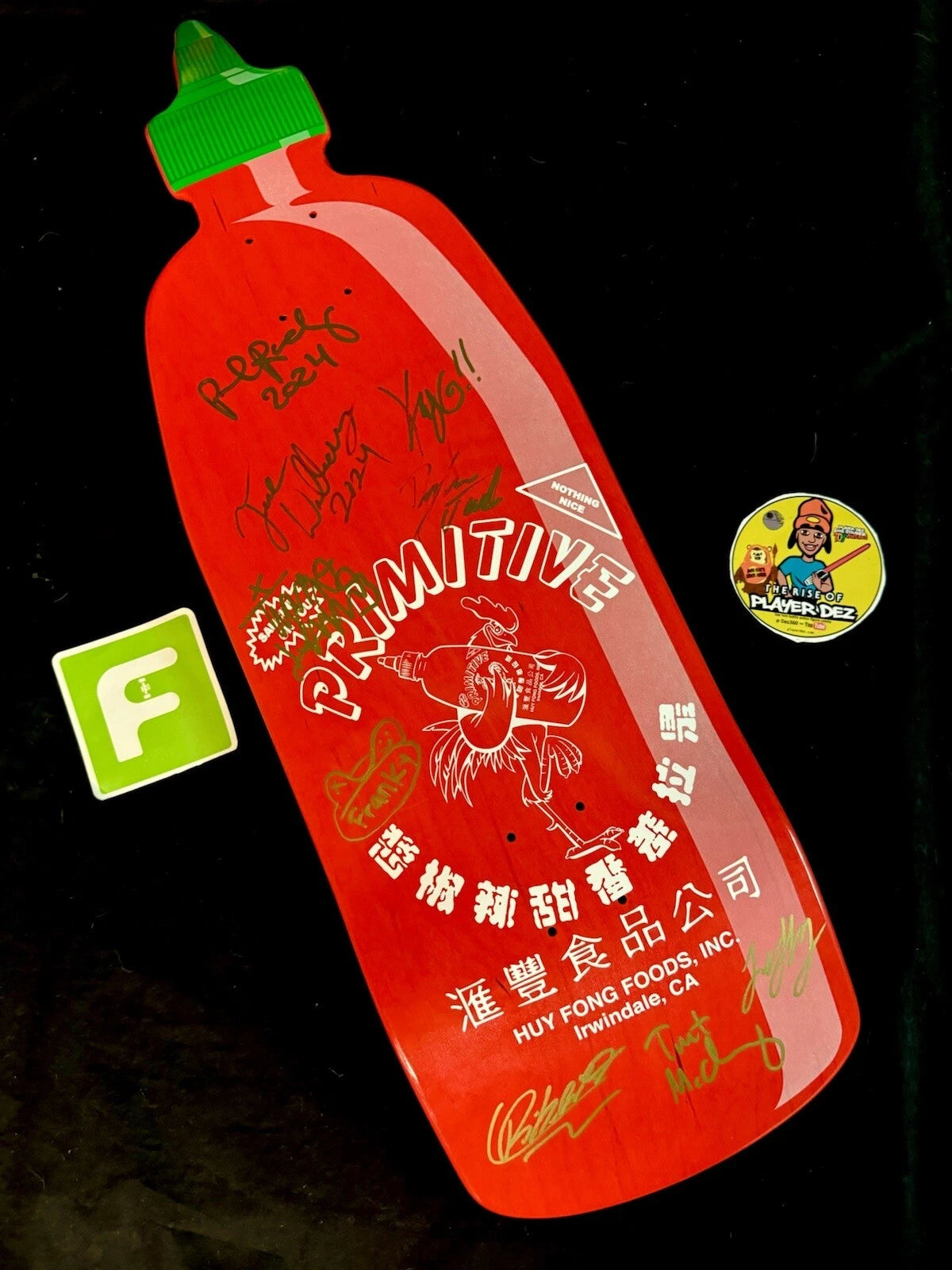 Primitive Team Signed Sriracha Paul Rodriguez Autographed Skateboard Deck