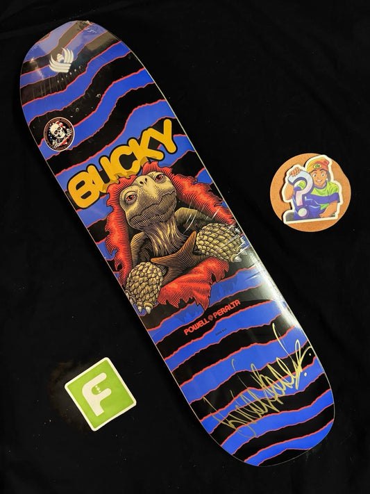 Signed Bucky Lasek Tortoise Powell Peralta Autographed Flight Skateboard Deck