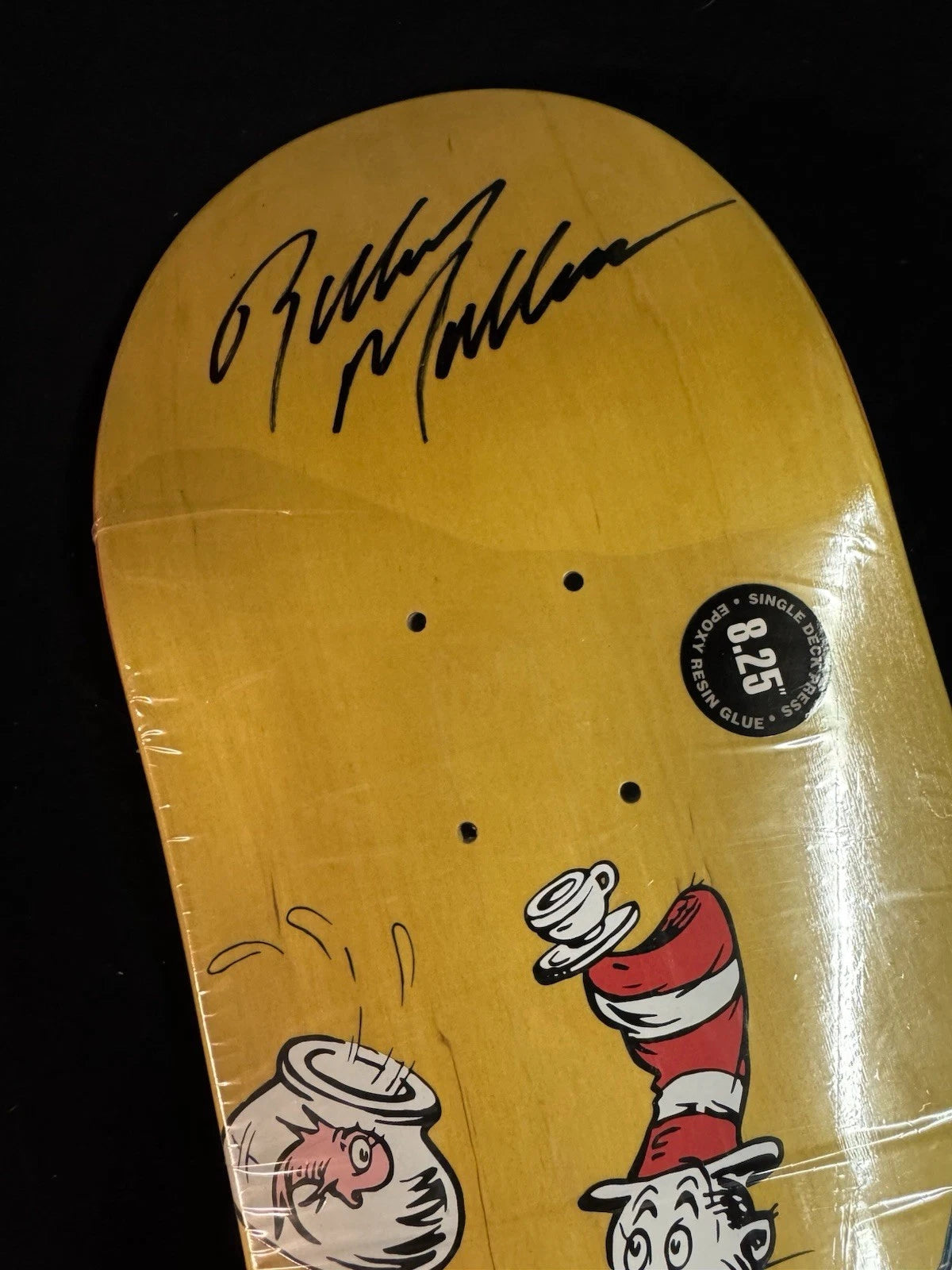 Signed Rodney Mullen Cat in the Hat Almost Autographed Skateboard Deck Yellow