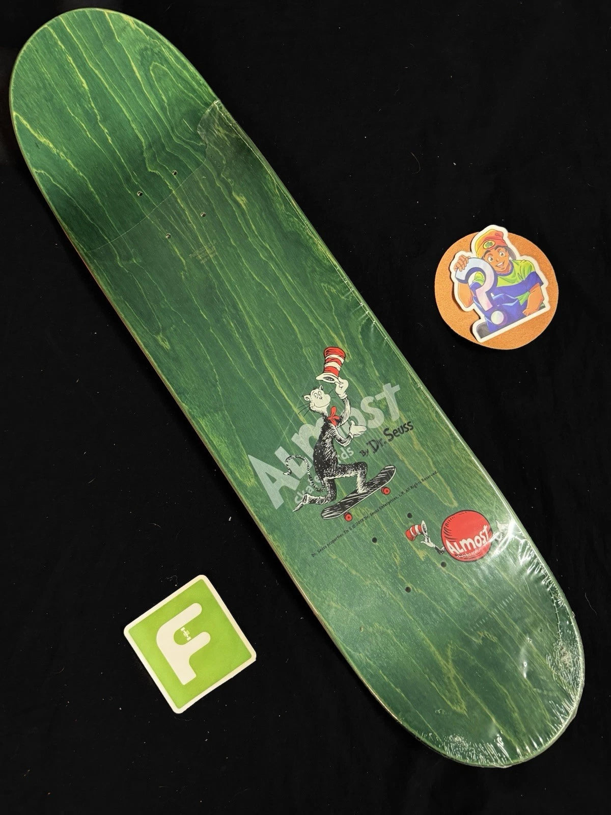 Signed Rodney Mullen Cat in the Hat Almost Autographed Skateboard Deck Yellow