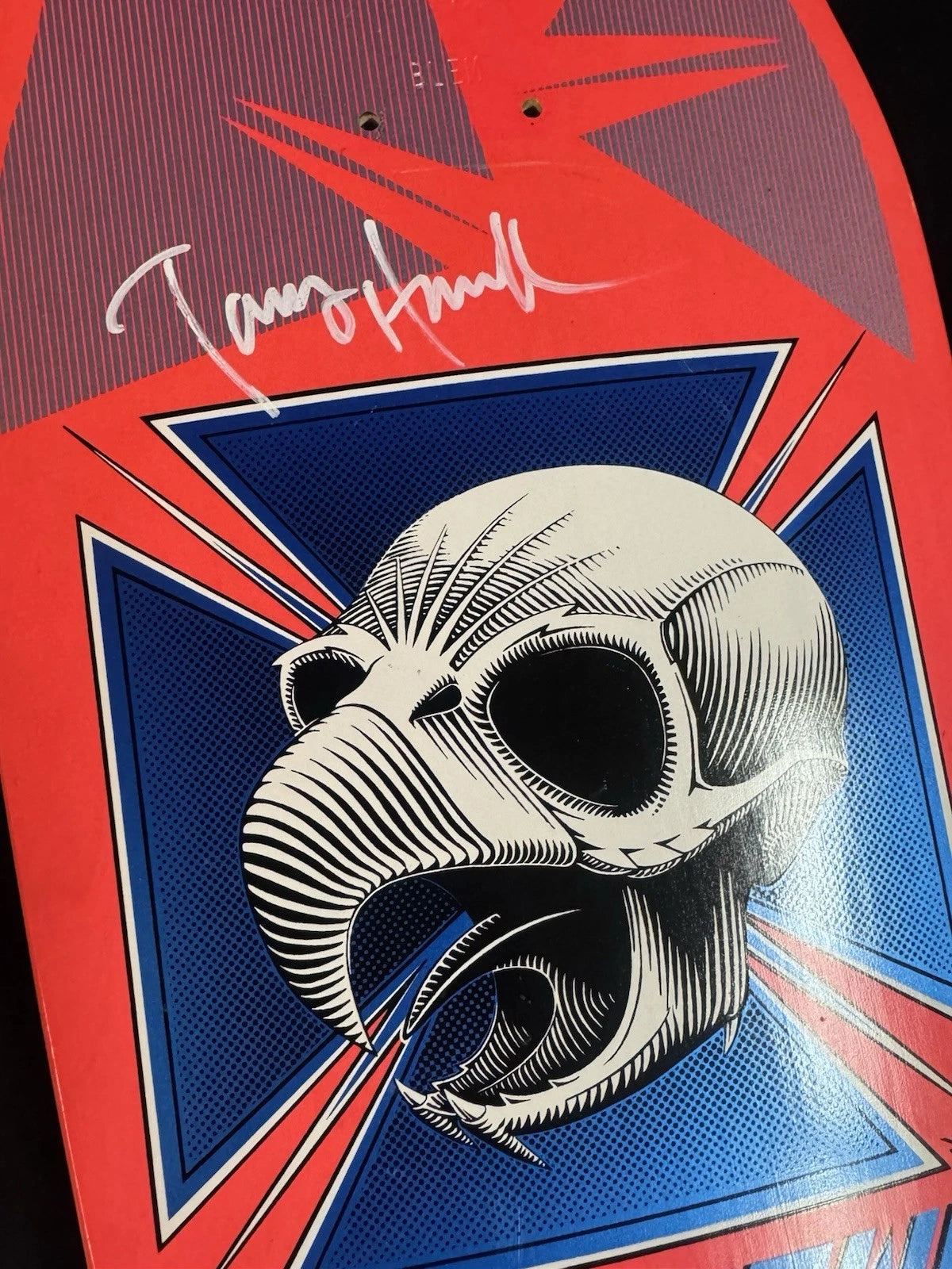 Tony Hawk Signed Bones Brigade Autographed Skateboard Deck Pink Series 6 Powell Peralta Blem
