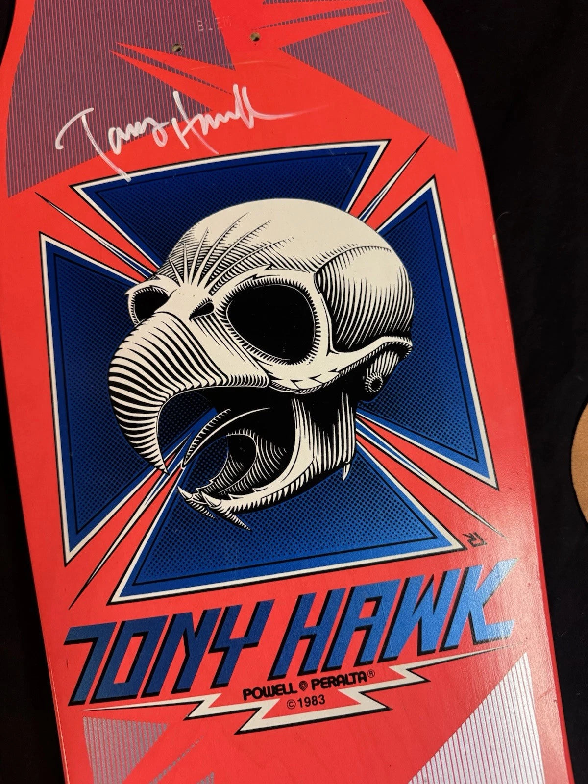 Tony Hawk Signed Bones Brigade Autographed Skateboard Deck Pink Series 6 Powell Peralta Blem