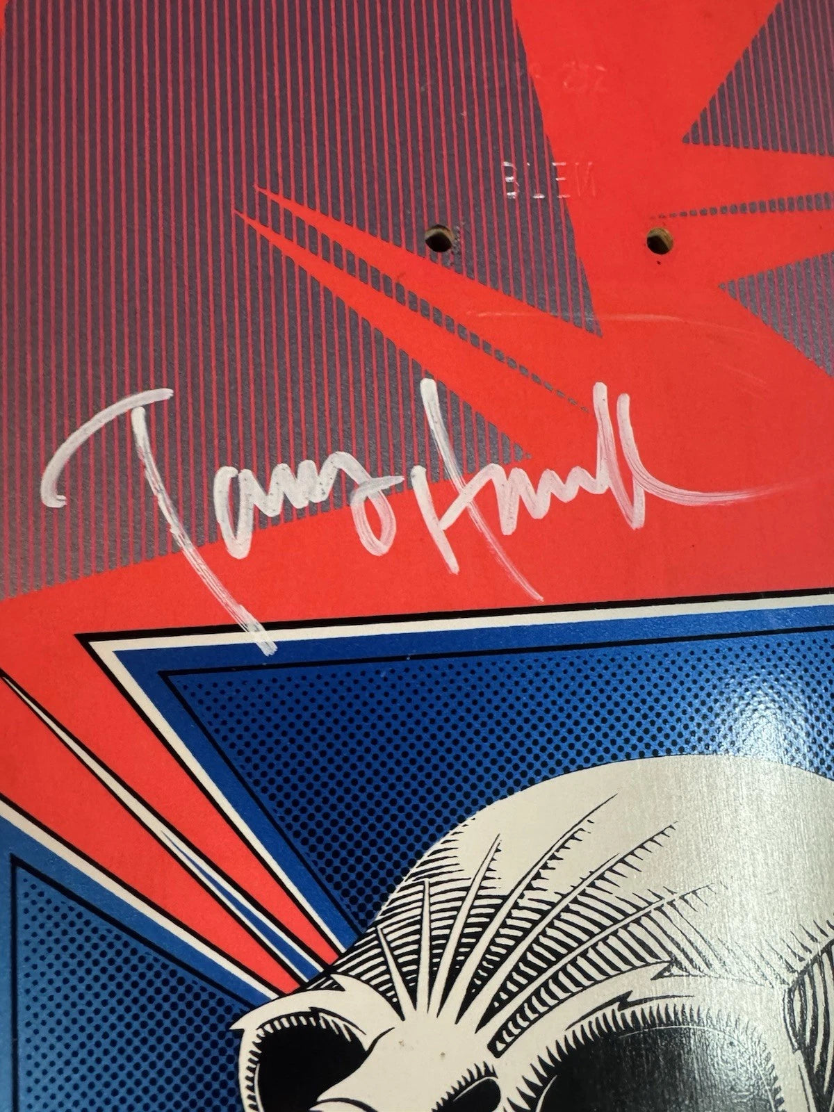 Tony Hawk Signed Bones Brigade Autographed Skateboard Deck Pink Series 6 Powell Peralta Blem