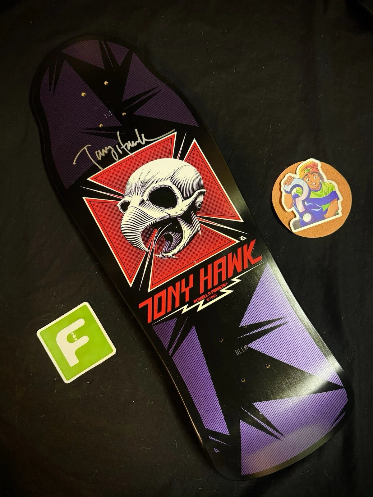 Tony Hawk Signed Bones Brigade Autographed Skateboard Deck Black Series 5 Powell Peralta Blem