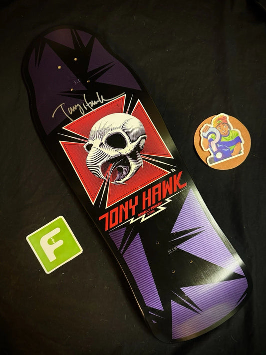 Tony Hawk Signed Bones Brigade Autographed Skateboard Deck Black Series 5 Powell Peralta Blem